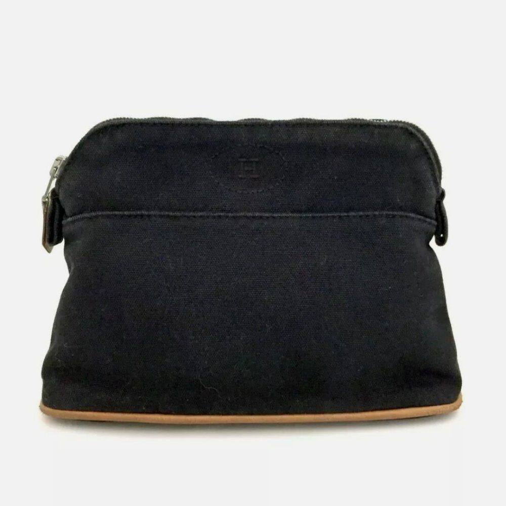HERMES Bored Canvas Pochette Cosmetics Pouch /P1618